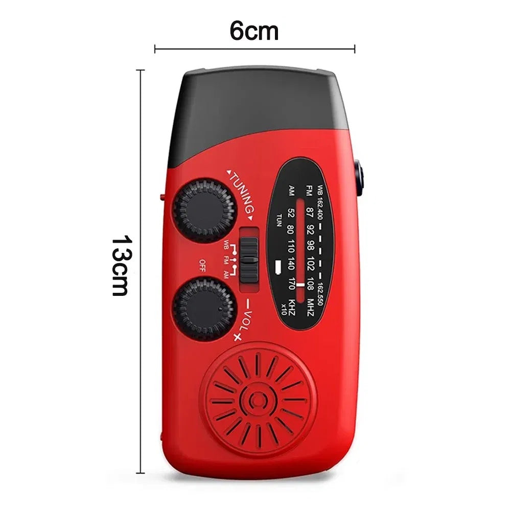 Emergency Radio Crank Solar Hand Weather Power Bank Charger Light