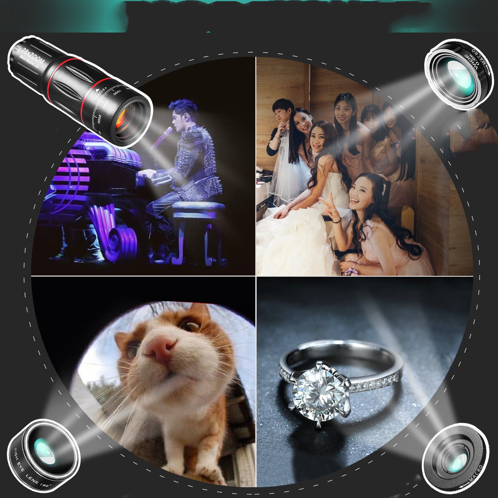 Mobile Phone Telephoto Lens Wide-Angle Telephoto