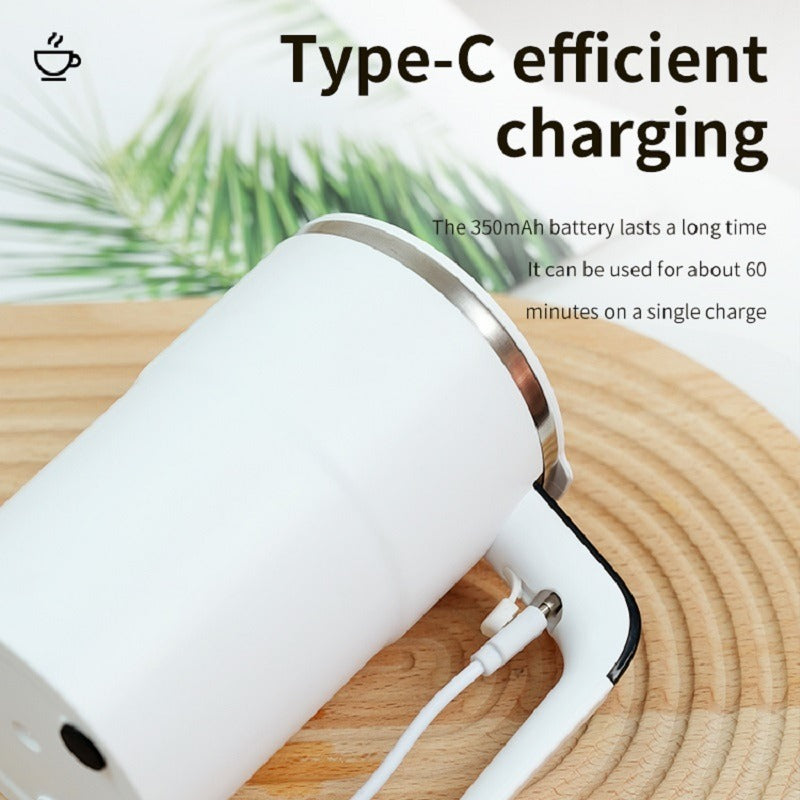 Automatic Coffee Stirring Cup, Stainless Steel Self-stirring Coffee Cup With Lid, Automatic Stirring, LED Intelligent Display Temperature