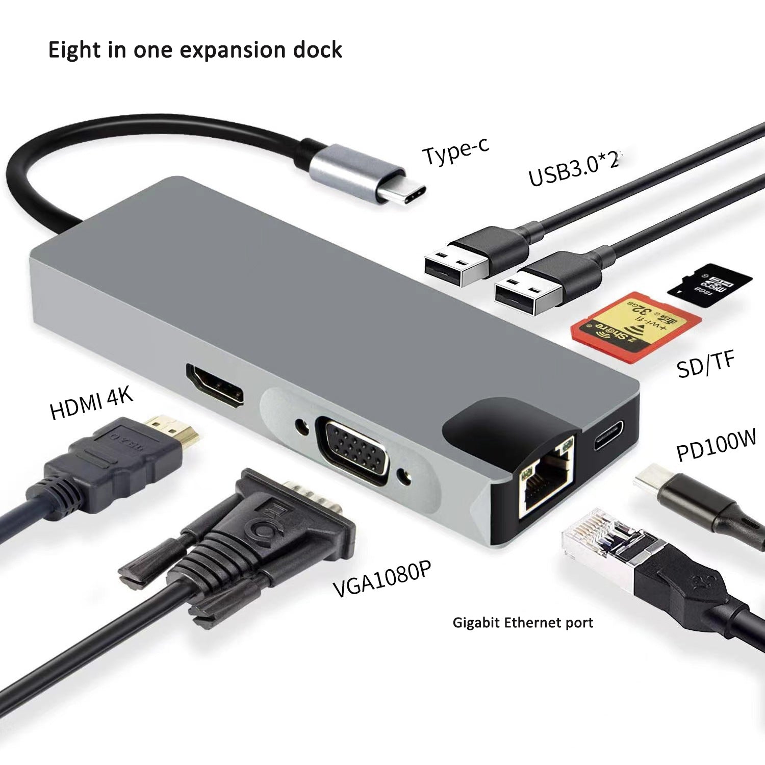 Type-C Hub with HDMI Cable for High-Definition Display