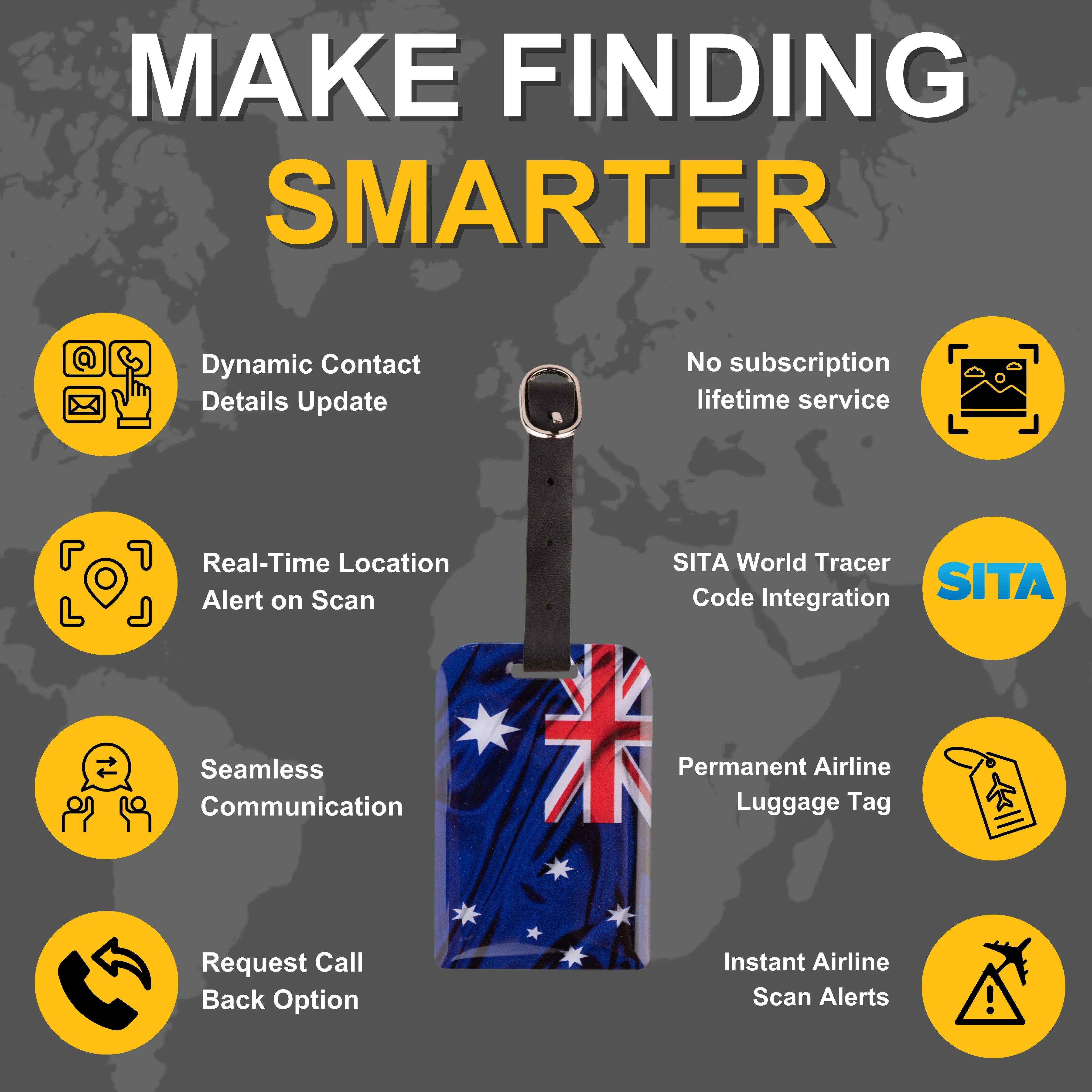 Smart Bag Security Tag - Australia Flag [Pack 2]-3