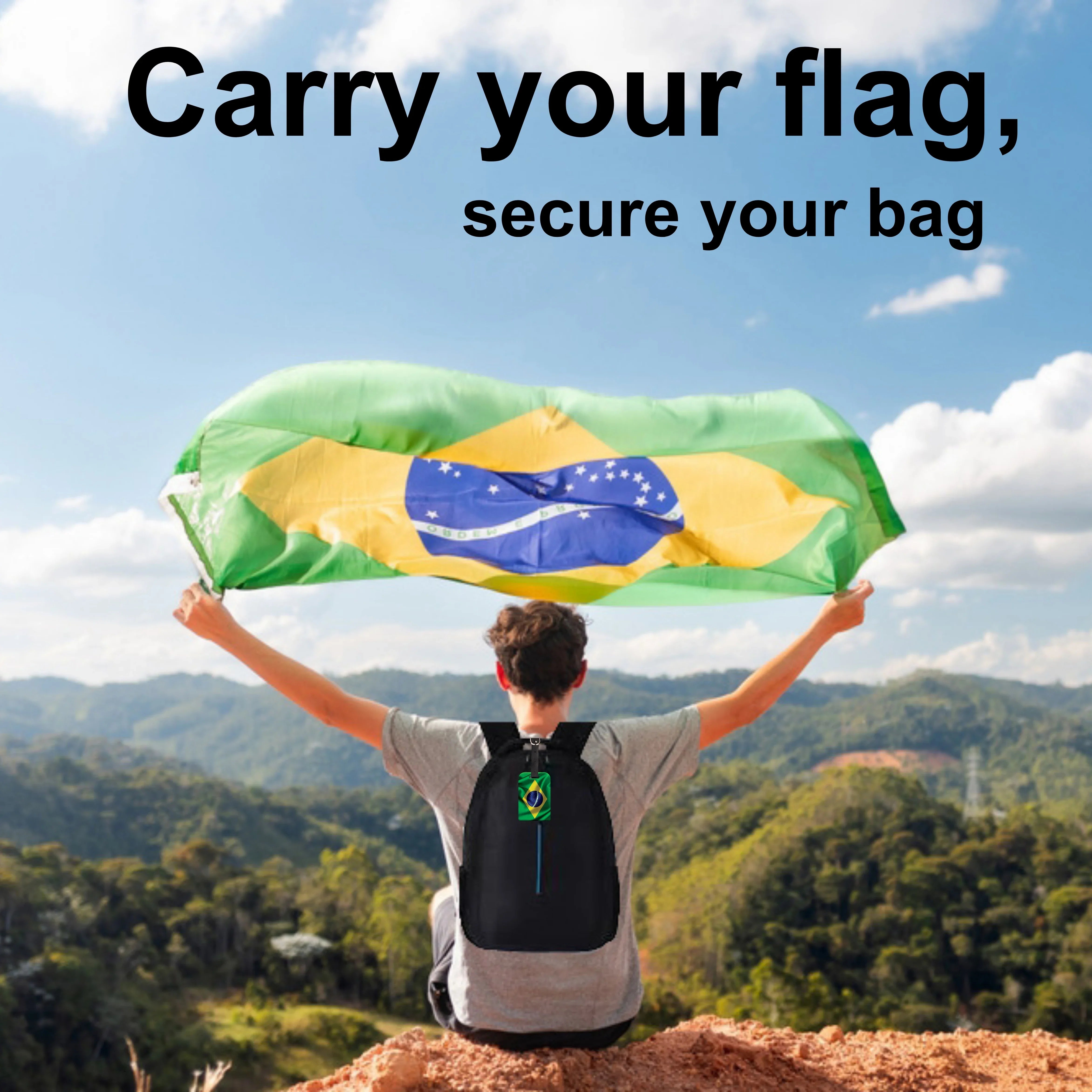 Smart Bag Security Tag - Brazil Flag [Pack 2]-2