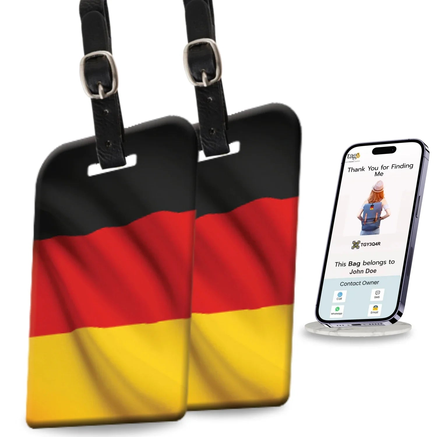 Smart Bag Security Tag - Germany Flag [Pack 2]-0
