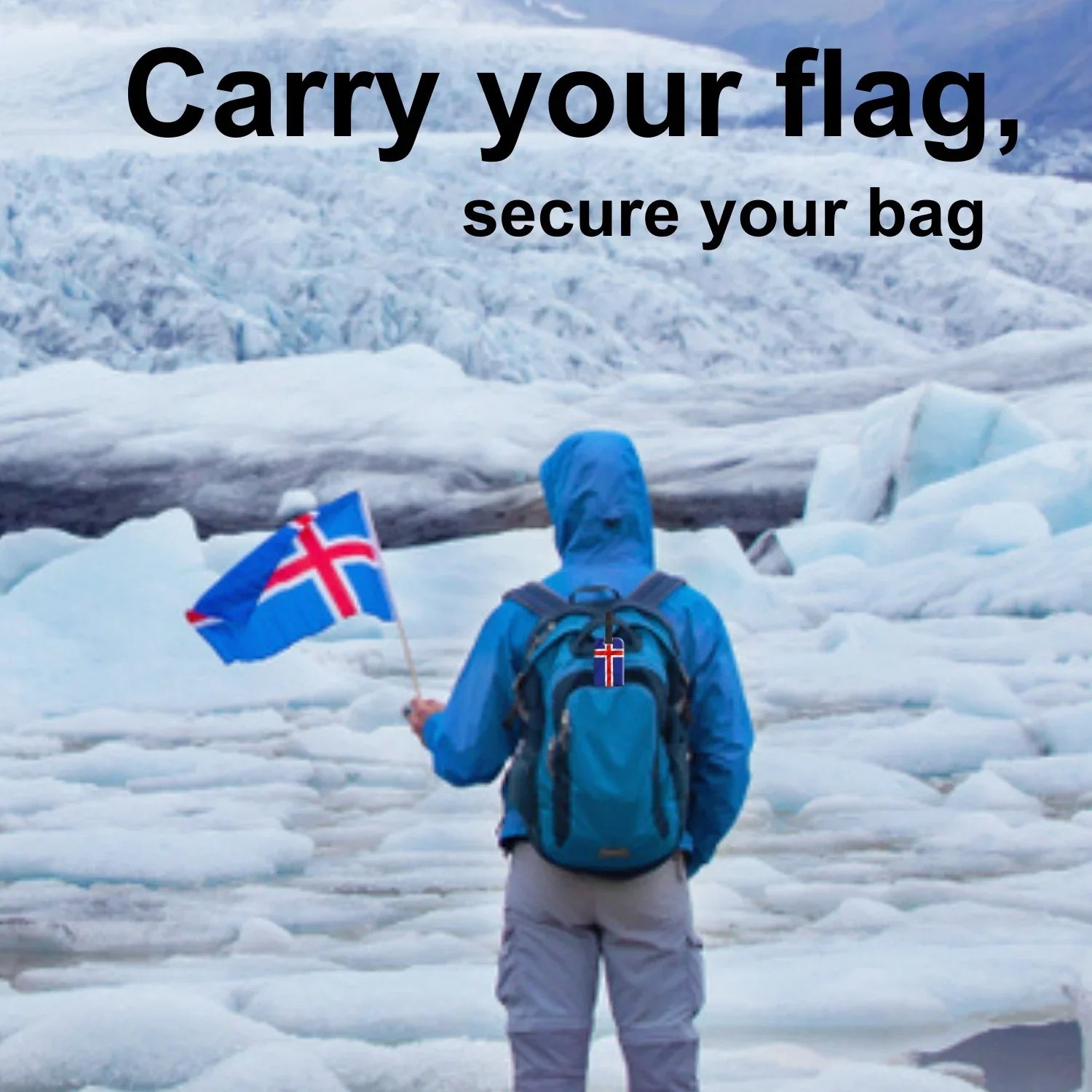 Smart Bag Security Tag -  Iceland Flag [Pack 2]-2