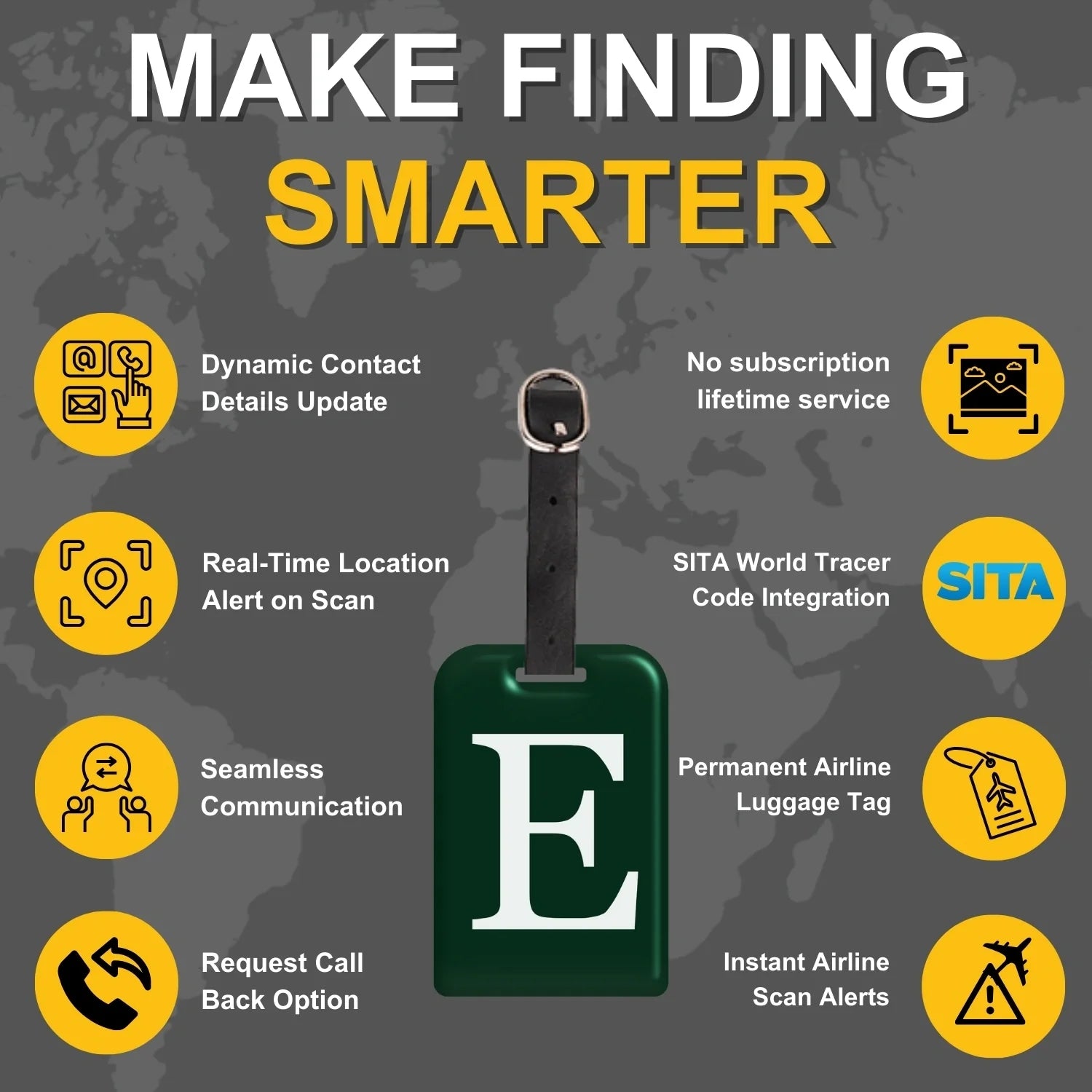 Initials Bag tag E  [pack 2]-3