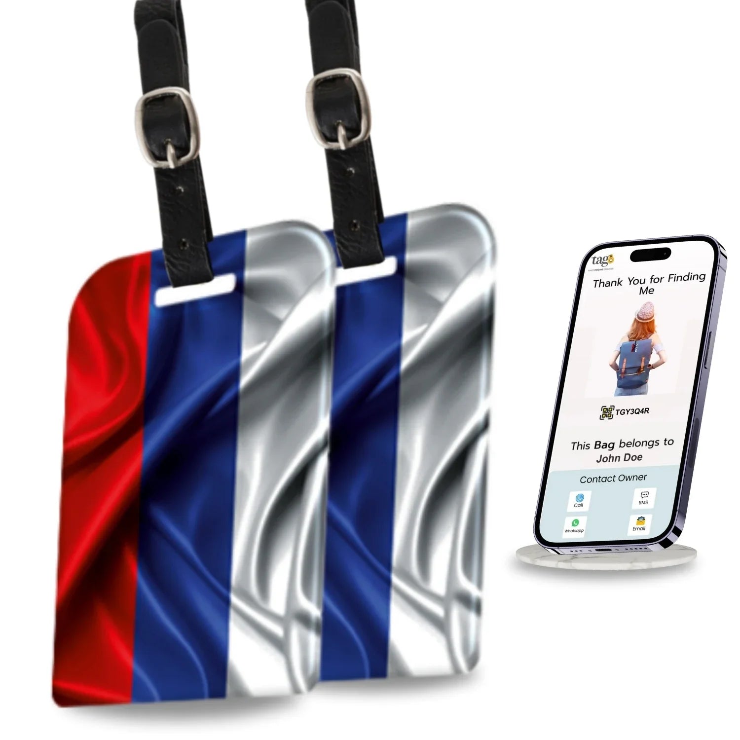 Smart Bag Security Tag - Russia Flag [Pack 2]-0