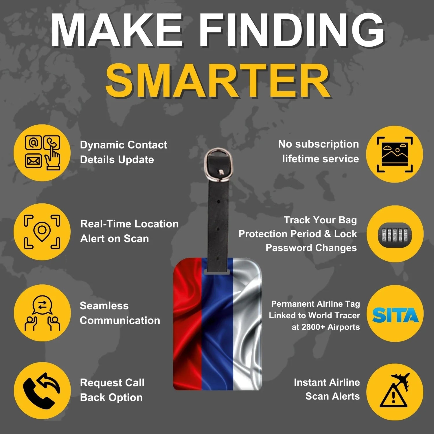 Smart Bag Security Tag - Russia Flag [Pack 2]-3