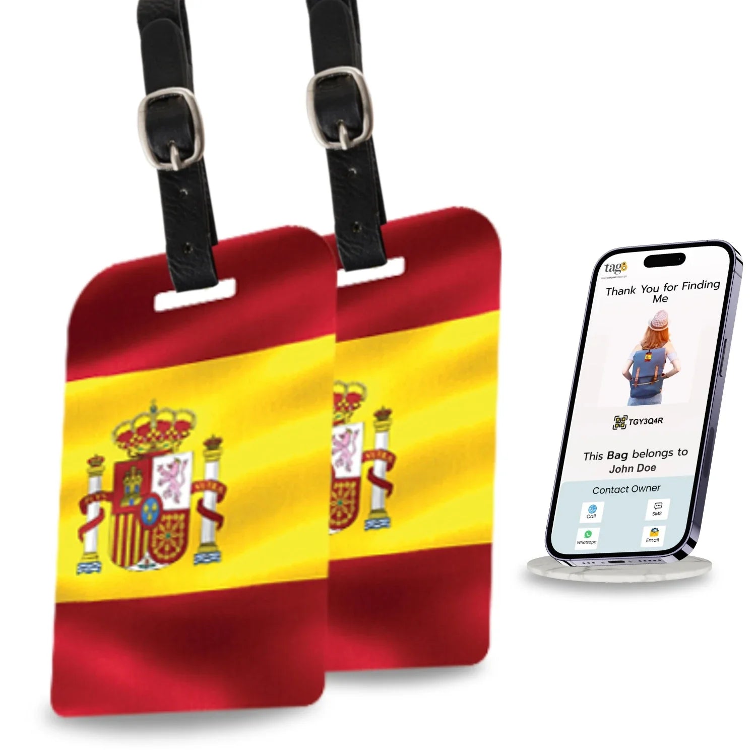 Smart Bag Security Tag - Spain Flag [Pack 2]-0