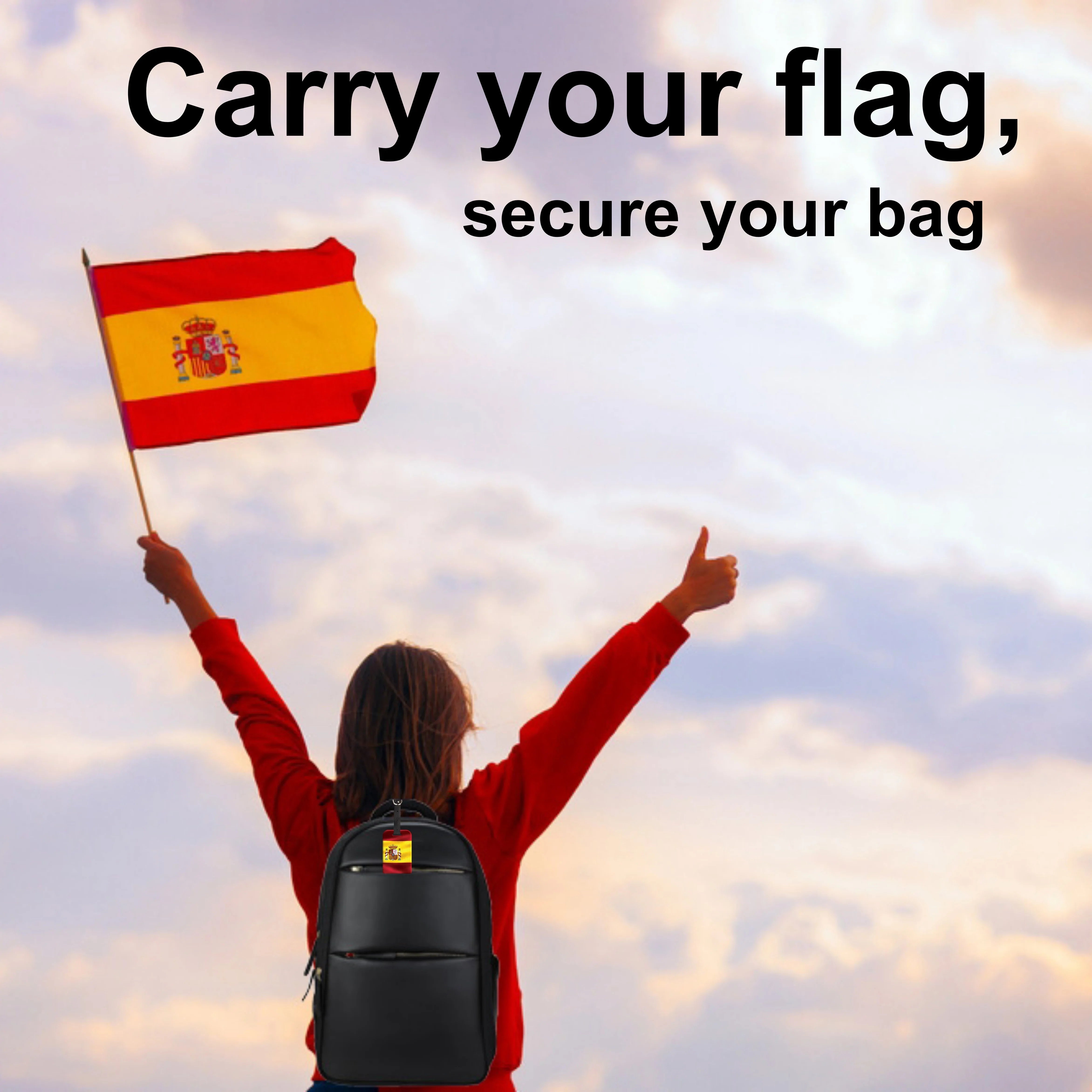 Smart Bag Security Tag - Spain Flag [Pack 2]-2