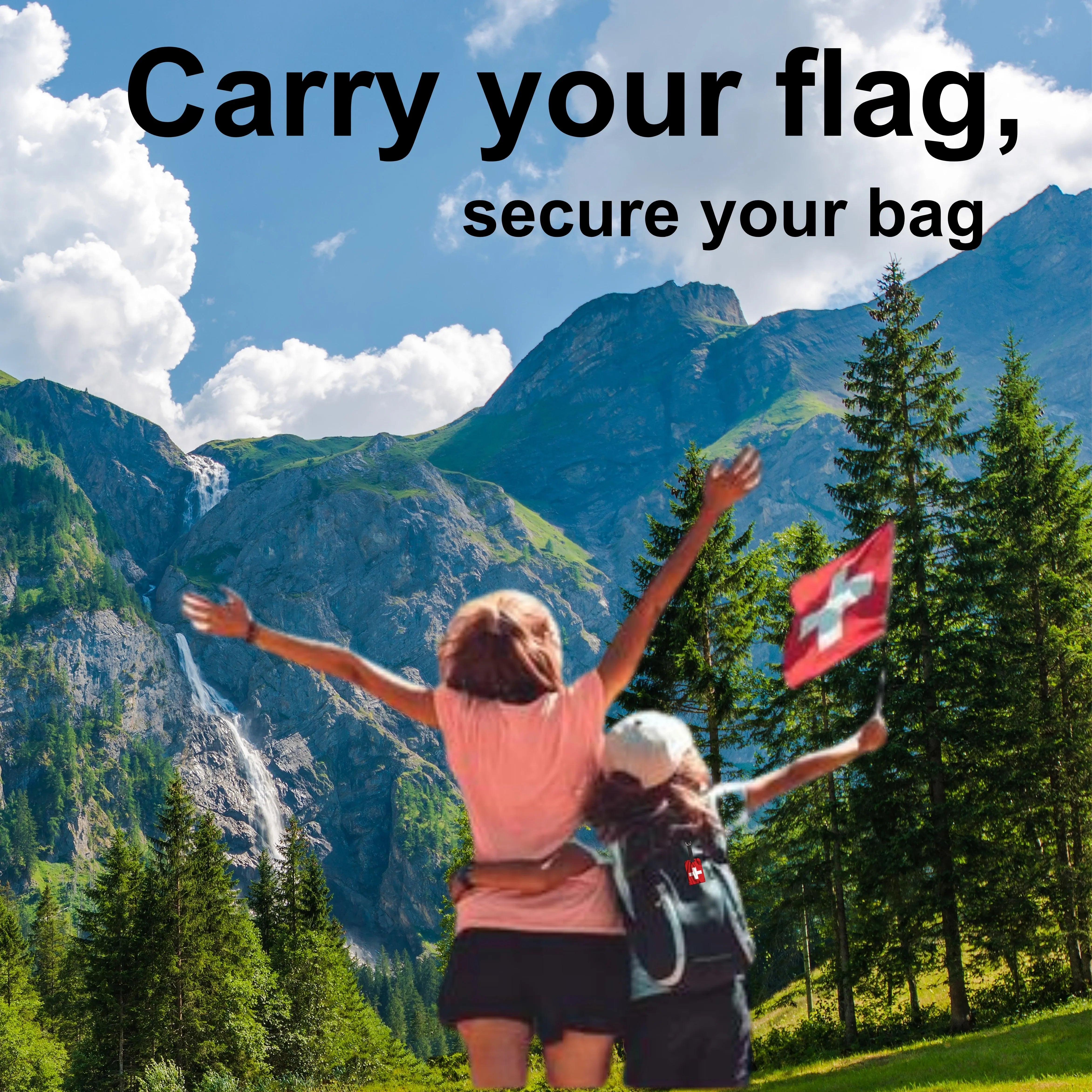 Smart Bag Security Tag - Swiss Flag [Pack 2]-2