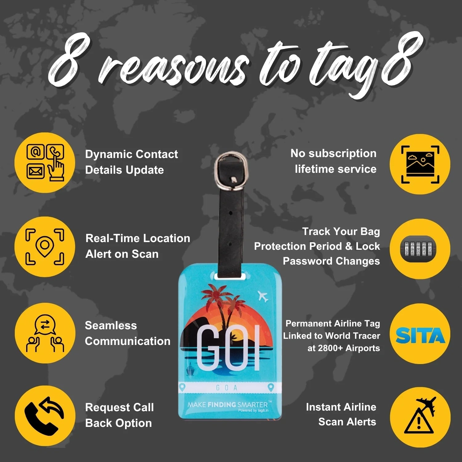 Smart Bag Security Tag - Goa [Pack 2]-3