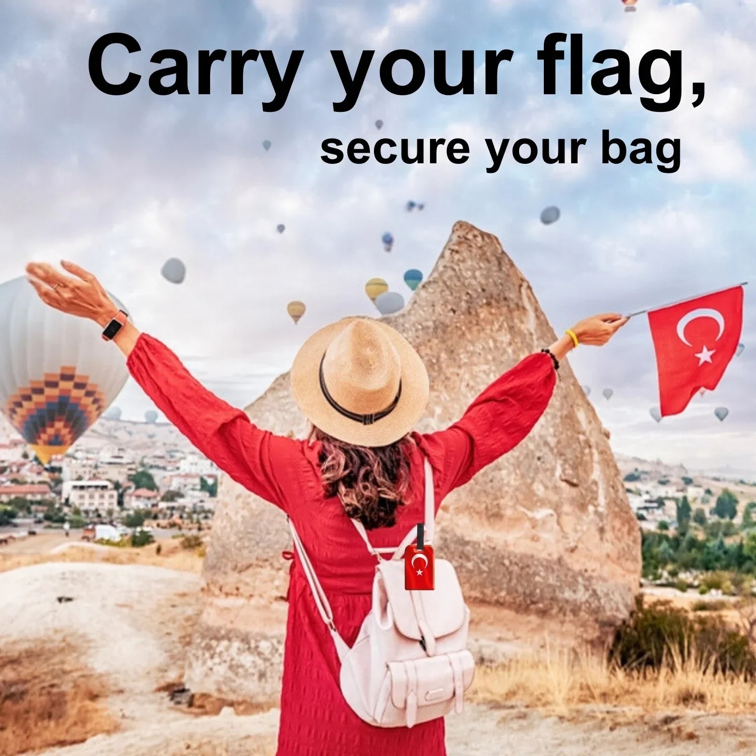 Smart Bag Security Tag - Turkey Flag [Pack 2]-2